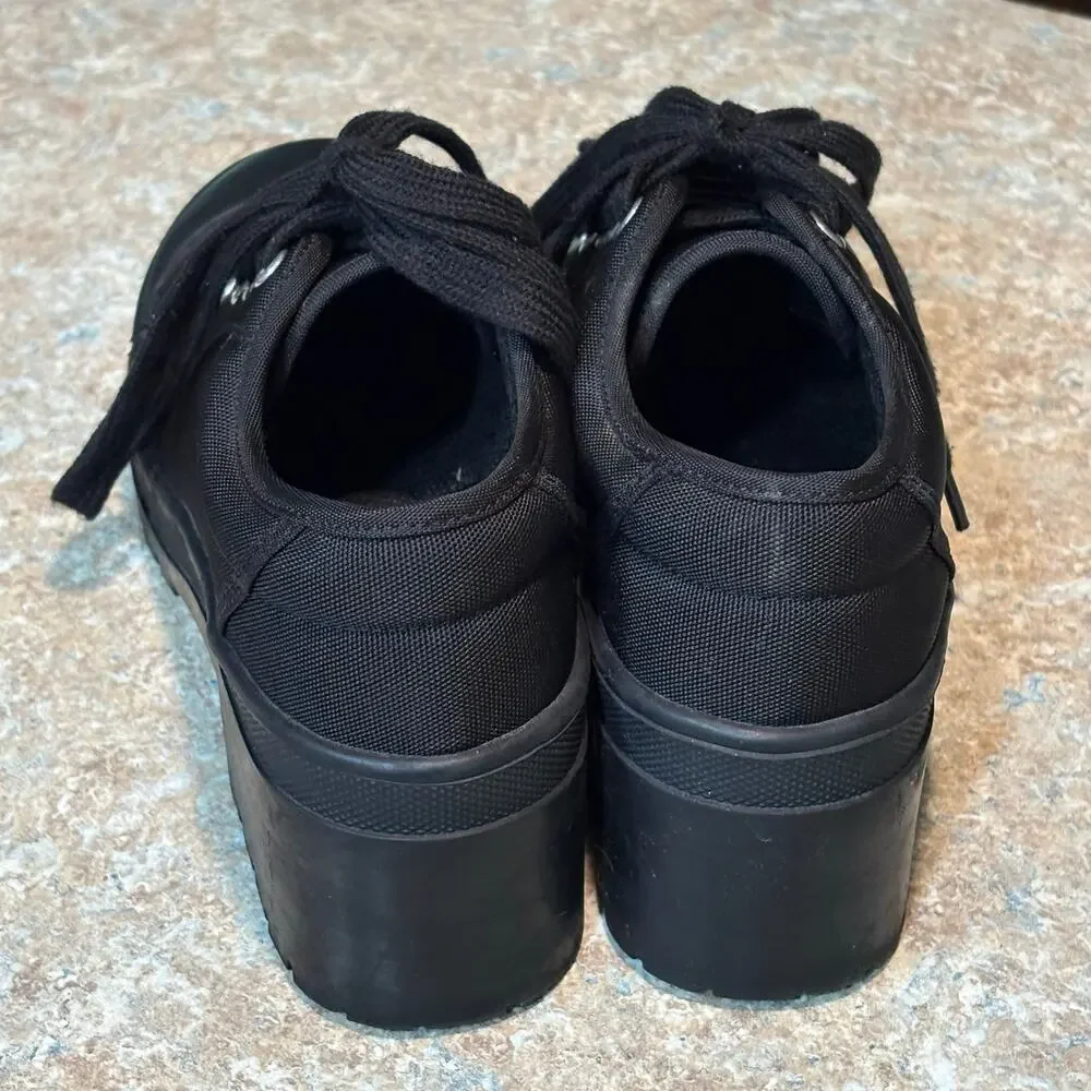 Jeffrey Campbell Black Punk Goth Lace Up Oxford Lug Platform Sneakers Size 6.5